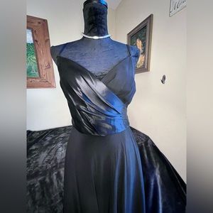 Donna Ricco Spaghetti-strap Black Silk Dress Size 12 NWT